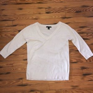 Forever 21 Off-White 3/4 Sleeve Sweater
